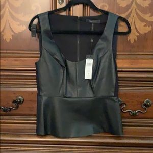 BCBG Leather ‘Look’ Cladiana Top